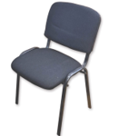 Silla ISO o Meeting con tapiz de tela color negro